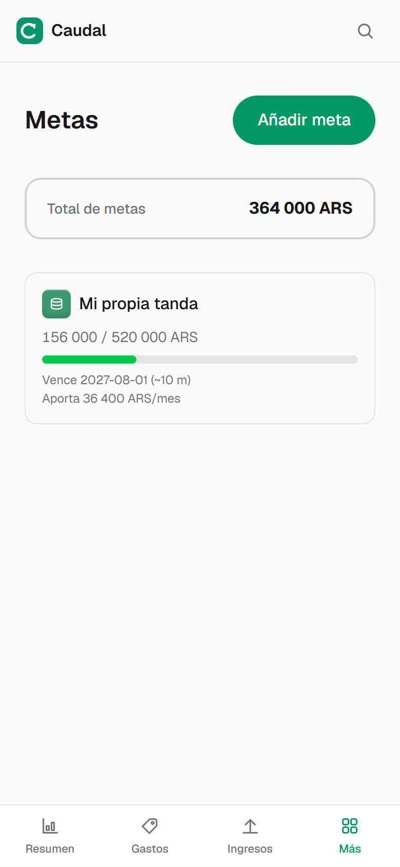 Una tanda propia como meta con fecha