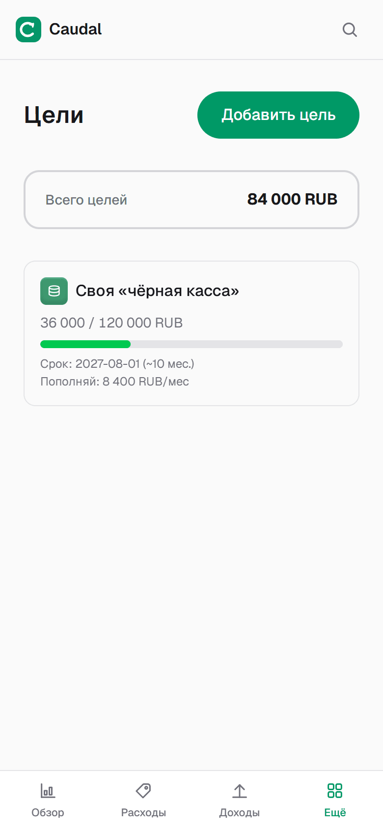 Своя касса как цель со сроком